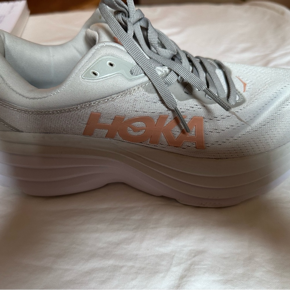 Hoka Women's White and Pink Athletic Shoes